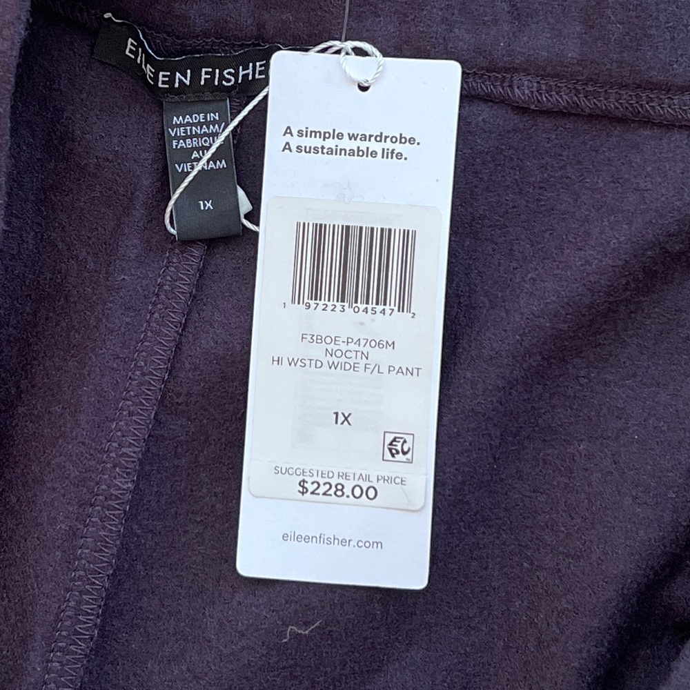Eileen Fisher Women's Wide Leg Pants - Dark Blue - Picture 6 of 9